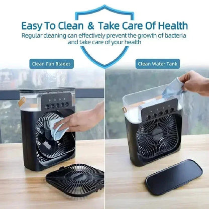 Portable 3 In 1 Fan AIr Conditioner Household Small Air Cooler LED Night Lights Humidifier Air Adjustment Home Fans Dropshipping Quorilan