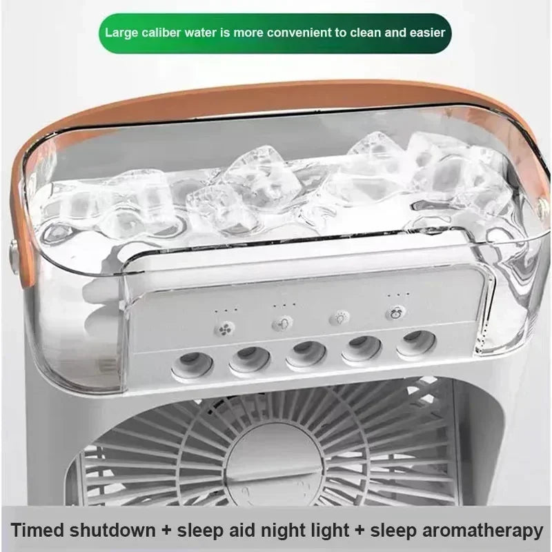Portable 3 In 1 Fan AIr Conditioner Household Small Air Cooler LED Night Lights Humidifier Air Adjustment Home Fans Dropshipping Quorilan