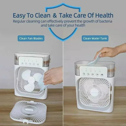 Portable 3 In 1 Fan AIr Conditioner Household Small Air Cooler LED Night Lights Humidifier Air Adjustment Home Fans Dropshipping Quorilan